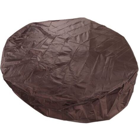 Couverture de Bain à remous, Housse de Protection de Jardin pour Bains à remous, Couverture de Baignoire Spa, Couverture de Spa extérieure Ronde Pliable (Brun)