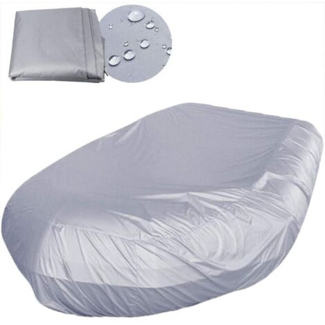 Couverture de Bateau Gonflable,Bâche de Bateau de Protection de Housse Capot au Soleil (Gray,330 x 165 x 46cm)