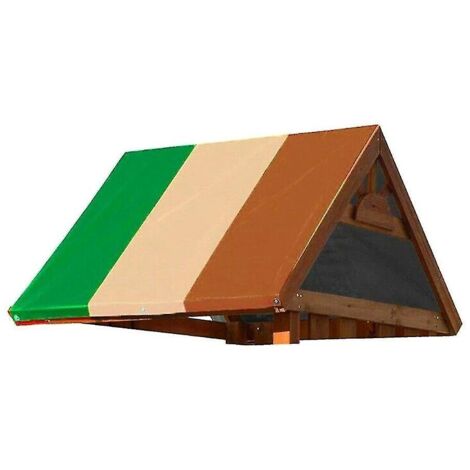 Couverture de cabane de jeux avec toboggan, auvents, abris de jeux, bâches de rechange pour enfants, vert, beige, café