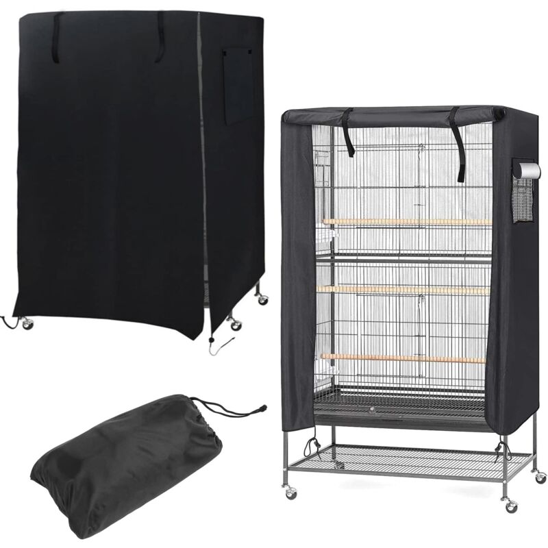 Couverture de Cage à Oiseaux Housse de Cage à Oiseaux Imperméable Lavable avec Fenêtre en Maille et Poche de Rangement légère, Housse Cage Housse de