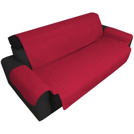 Couverture de canapé BX SALVADIVANO ÉLÉGANCE RÉSISTANT AUX TACHES MATELASSÉ SUPÉRIEURE LISSE BORDEAUX 2 PLACES sièges cm. 115