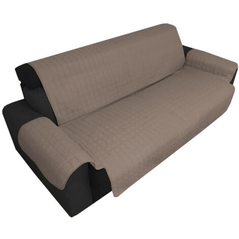 Couverture de canapé TR SALVADIVANO ÉLÉGANCE RÉSISTANT AUX TACHES MATELASSÉ SUPÉRIEURE LISSE TAUPE 1 PLACE-cm. 55