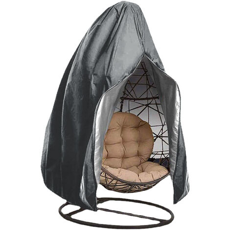 Couverture de Chaise Suspendue, Housse de Fauteuil Suspendu, Housse de Protection pour Oeufs Chaise, Imperméable Housse Meuble Couverture avec Fermeture à Glissière, 115x190cm (Gris)