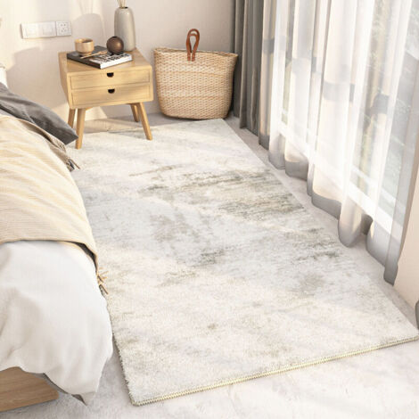 Couverture de chevet Monanga,Shaggy à Poils Ras Carpette Non Excrétion Fluffy Tapis Moderne Tapis,Durable Antidérapant Tapis de Porte pour Salon Chambre Chambre D'enfant Entrée Déco-B,80160cm