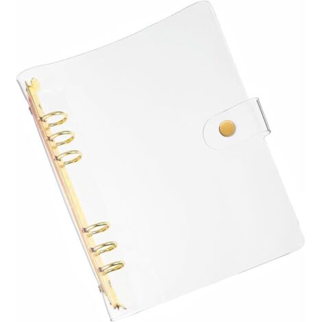 Couverture de classeur transparente A5 en PVC à 6 trous, rechargeable, imperméable et résistante à la poussière, pour étudiants, réunions