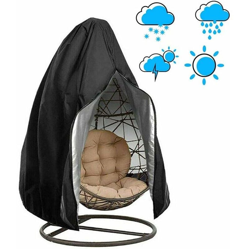 Couverture de Fauteuil Oeuf Imperméable Housse de Fauteuil Oeuf Suspendu Exterieur Jardin Couverture de Chaise Suspendue Coupe-Vent Anti-UV