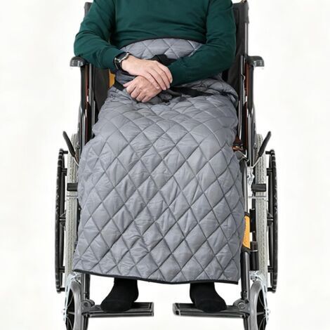 Couverture de fauteuil roulant, chaleur épaisse, d'hiver pour adultes, coupe-vent, couverture de fauteuil roulant, couverture pour genoux, couverture pour fauteuil roulant, grise
