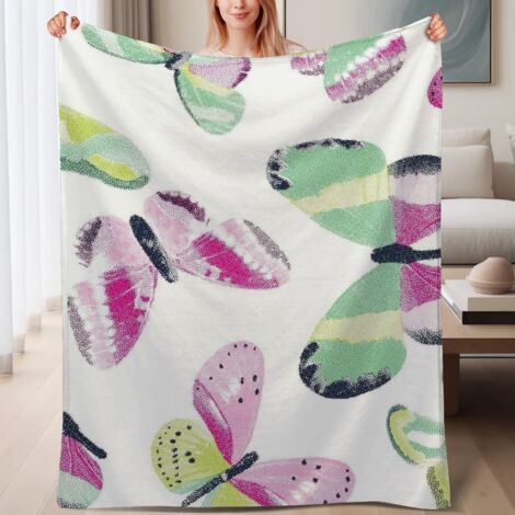 Couverture de lit en polaire, couverture légère et cosy en microfibre pour le printemps, décoration de chambre, cadeau parfait pour femmes hommes, 6080 pouces
