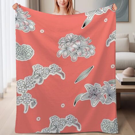 Couverture de lit en polaire, couverture légère et cosy en microfibre pour le printemps, décoration de salon, cadeau pour femmes hommes, 6080 pouces