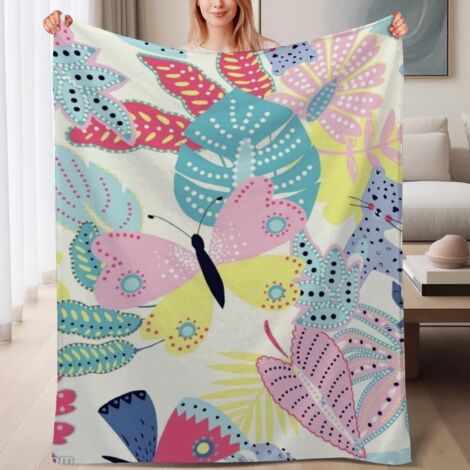 Couverture de lit en polaire, douce et chaude en microfibre chaude pour le printemps, décoration intérieure, cadeau idéal pour femmes et hommes, 6080 pouces