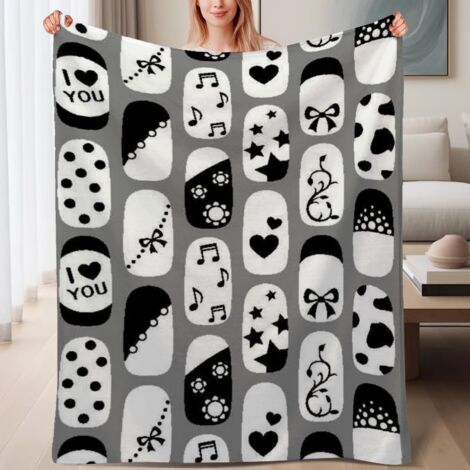 Couverture de lit en polaire, douce et chaude en microfibre chaude pour le printemps, décoration intérieure stylée, cadeau parfait pour femmes et hommes, 6080 pouces