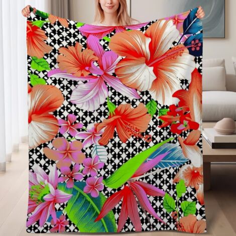 Couverture de lit en polaire, douce et chaude en microfibre légère pour le printemps, décoration de chambre, cadeau pour femmes et hommes, 6080 pouces