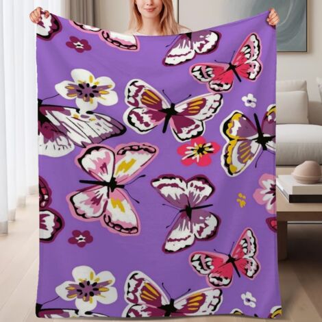 Couverture de lit en polaire, jeté doux et chaud de printemps, légère et luxueuse en microfibre de polyester, décoration intérieure cosy, ajout parfait à la décoration intérieure, cadeau attentionné p