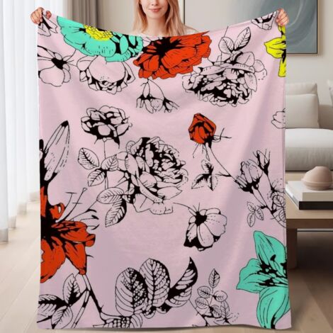 Couverture de lit en polaire, jeté doux et chaud de printemps, légère et luxueuse en microfibre de polyester, décoration intérieure cosy, cadeau pour hommes femmes,6080 pouces