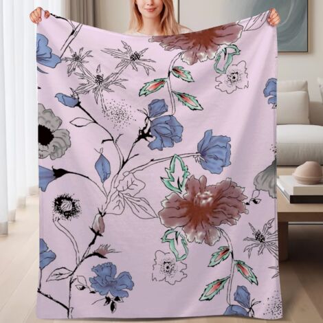 Couverture de lit en polaire, microfibre douce et confortable légère pour le printemps, décoration de chambre à coucher, cadeau parfait pour femmes et hommes, 6080 pouces