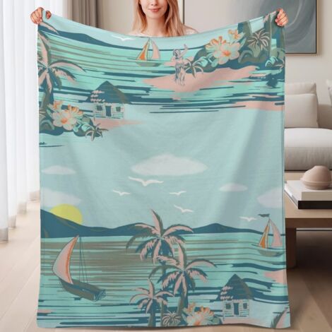 Couverture de lit en polaire, microfibre douce et confortable légère pour le printemps, décoration de salon, excellent cadeau pour femmes et hommes, 6080 pouces