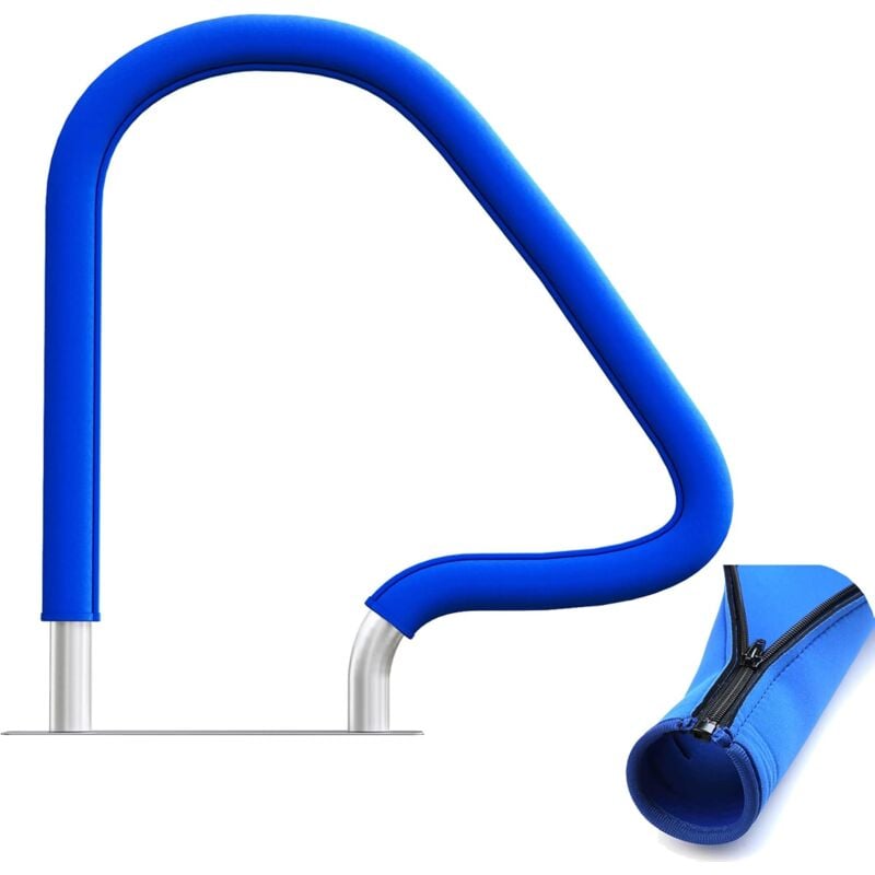 Housse de main courante de piscine, antidérapante et antidérapante avec fermeture éclair (1,8 m, bleu roi)