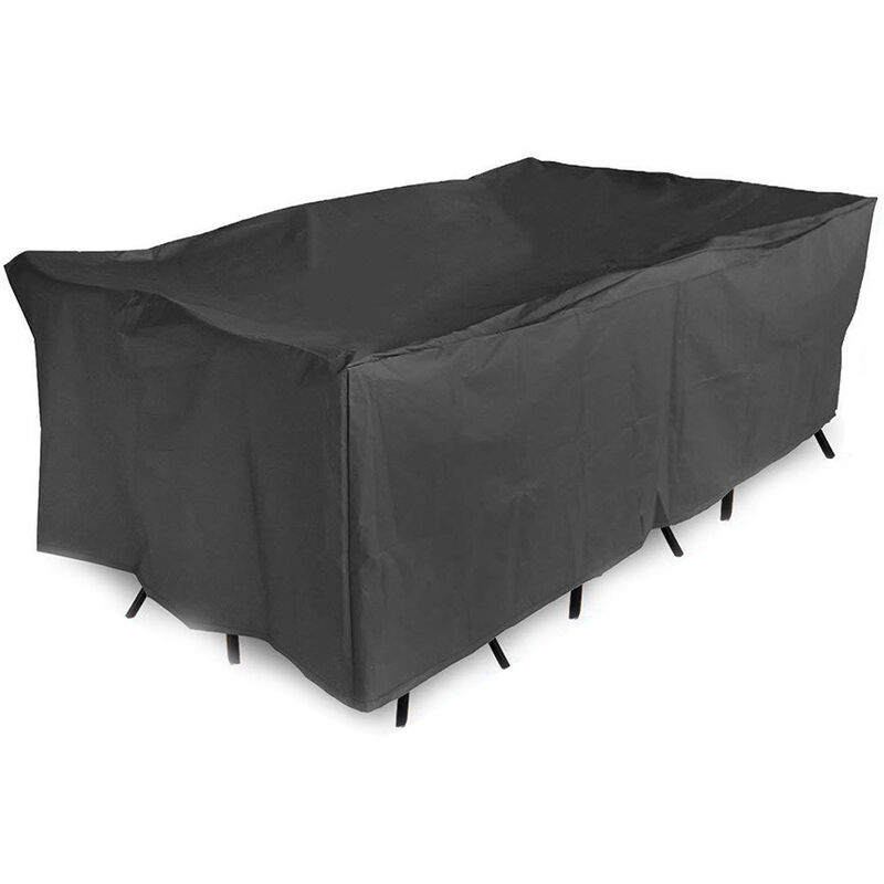 Couverture de meubles de patio exterieur impermeable coupe-vent resistant a la poussiere UV cordon de serrage Oxford canape table bancs chaises