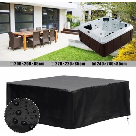 Couverture de meubles de spa, couverture de baignoire de spa, couverture de piscine intérieure et extérieure (240x240x85cm)