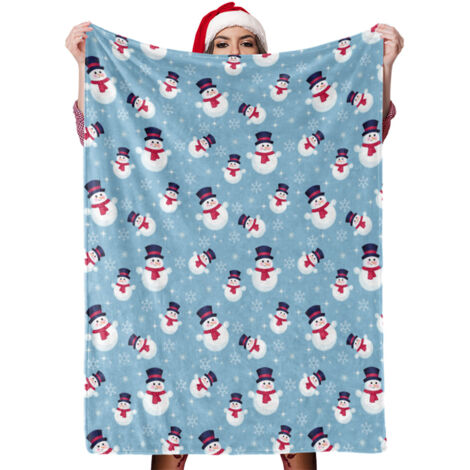 Couverture de Noël 120x150cm - Douce, Respirante et Lavable à la Machine - Idéale pour Sieste ou Décoration