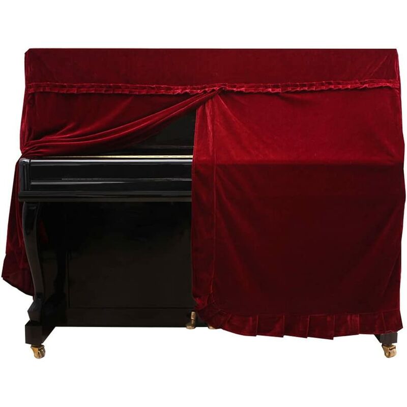 Couverture de Piano Droit, Housse de Piano Droit Housse de protectuion en Velours d'or Accessoire de Piano