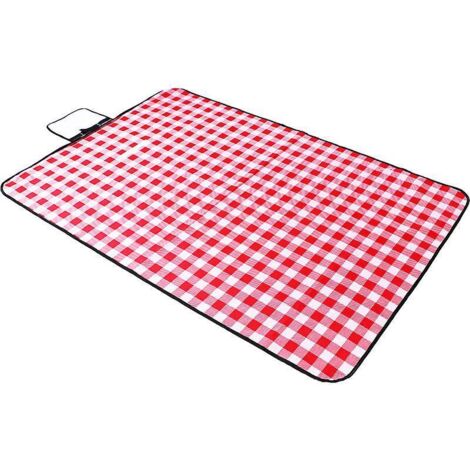 couverture De Pique-nique  Carreaux Rouge Et Blanc 150  150cm - - Rsistant  L'humidit - Tapis D'extrieur Pour Camping, Extrieur, Parc, Randonne,
