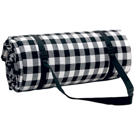 Couverture de pique-nique, couverture de camping, couverture de plage extra-large, imperméable avec poignée, 200 x 200 cm - noire