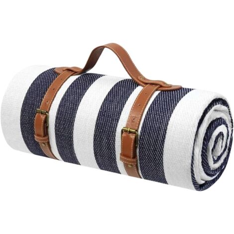Couverture de pique-nique extra large, 203 cm x 203 cm, couverture de plage extérieure imperméable et résistante au sable, pliable, plaid à 3 couches pour le parc, l'herbe, les voyages, la randonnée