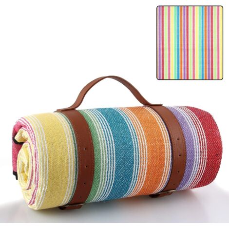 Couverture de Pique-Niques, Tapis de Pique-Nique,200X200cm Couverture de Plage Anti Sable, Grande Pliable Portable Tapis de Plage Imperméable, pour Jardin Camping Plage