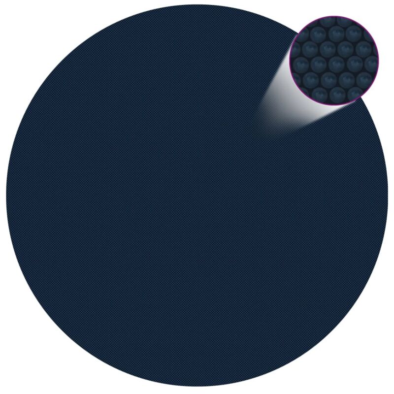 Film solaire de piscine flottant pe 210 cm Noir et bleu - Vidaxl