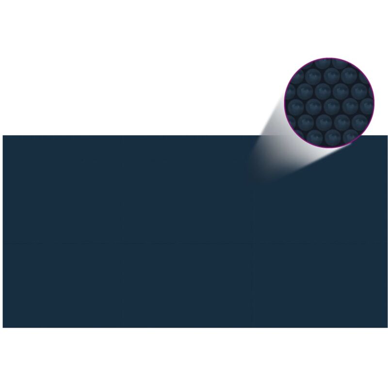Film solaire de piscine flottant pe 732x366 cm Noir et bleu Vidaxl