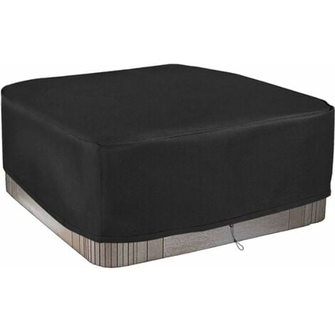 CHOYCLIT Couverture De Piscine Carré Bâche Solaire , Housse Solaire De Piscine pour Extérieur Spa Baignoire Couverture De Spa Couverture Résistante aux UV, 220×220×30cm, noir