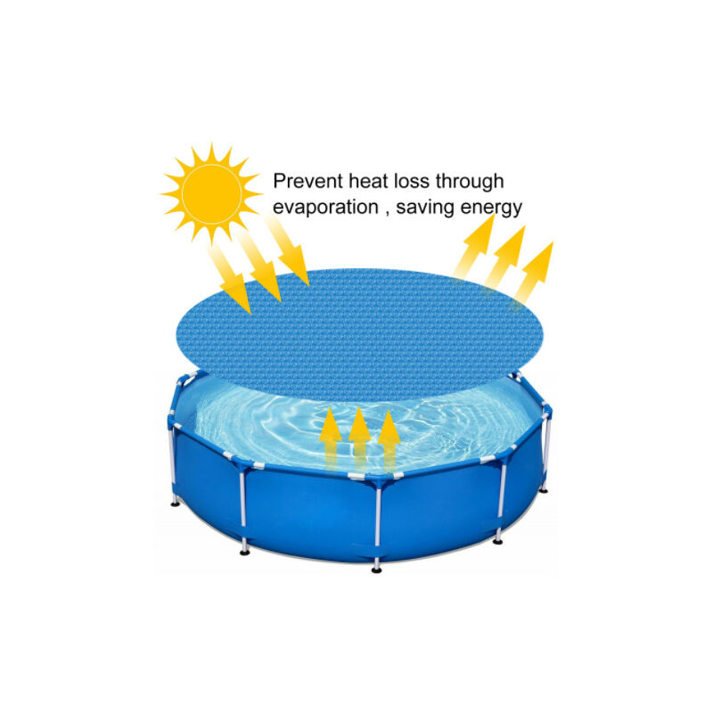 Couverture de piscine, Film isolant rond, anti-poussière, anti-pluie, multi-tailles, tapis à bulles