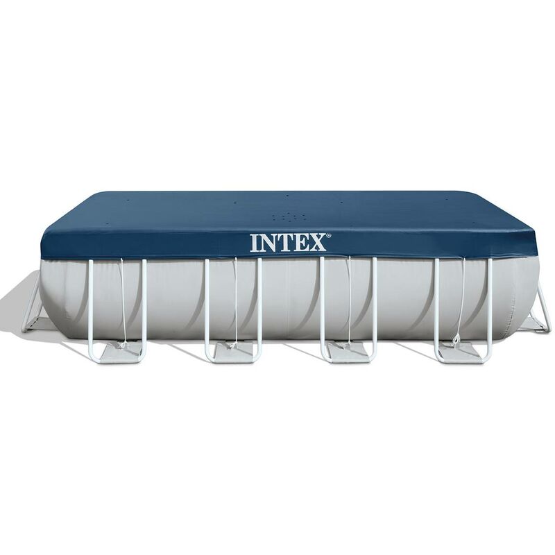 Bâche hiver pour piscine tubulaire rectangulaire Intex Bleu