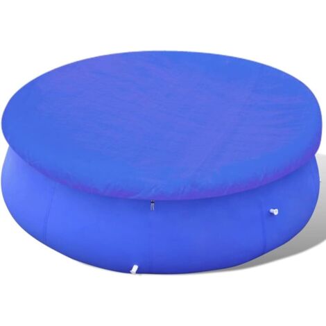 Couverture de Piscine PE Ronde 460 cm Bleu Foncé 90 g/m² Bache Protection Résistante Déchirure Hivernage Facile à Utiliser pour sans Insectes Saleté Déchets - (Ronde)