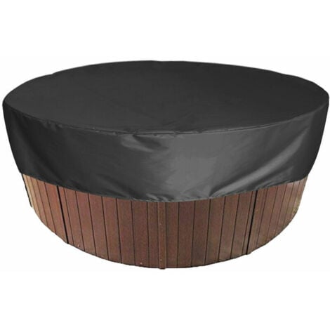 Couverture de piscine ronde Couverture solaire de piscine, protection UV et couverture de protection spa étanche, baignoire spa extérieure-Noir 210x30cm