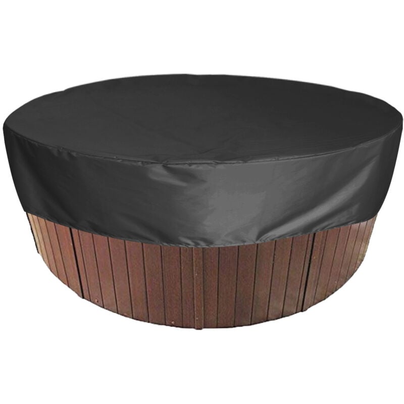 Couverture de Piscine Ronde Piscine Bâche Solaire pour Piscine,Housse de Protection Spas Imerméable , 190T pour Extérieur Spas Baignoire,——Noir