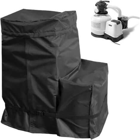 Couverture De Pompe Piscine, Système Filtre 14-16" Bâche Complète Résistante Aux UV à Sable 420D Oxford Imperméable pour Jardin Extérieure -