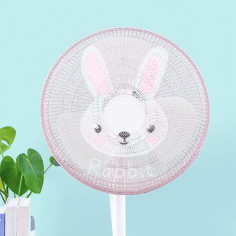 Couverture de protection sécurisée pour ventilateur, anti-poussière lavable, dimension 45cm, polyester élégant et adapté enfants, motif lapin