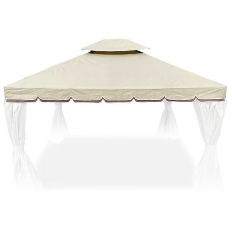 Tonnelle De Jardin Pliable 3x3 M - Toile Polyester 520D Imperméable + 4 Parois - Structure Acier Robuste - Parfaite Pour Fêtes Et événements Extérieurs - 7