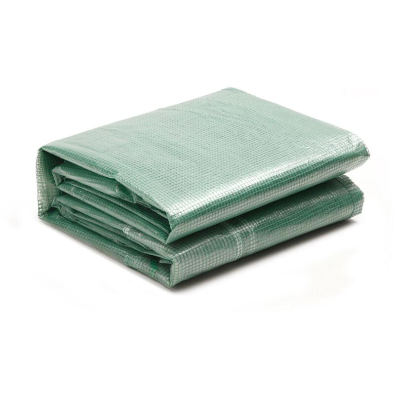 Vente-unique - Couverture de rechange pour serre tunnel 9 m² - L300 x l300 x H200 cm - Vert - ipomea