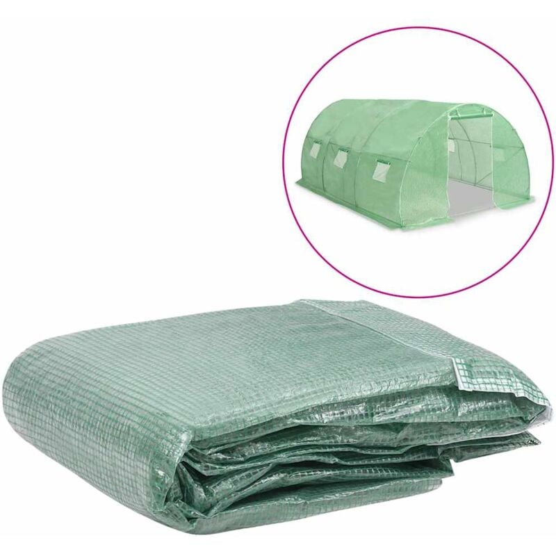 Couverture de remplacement de serre (13,5m²) 300x450x200cm Vert
