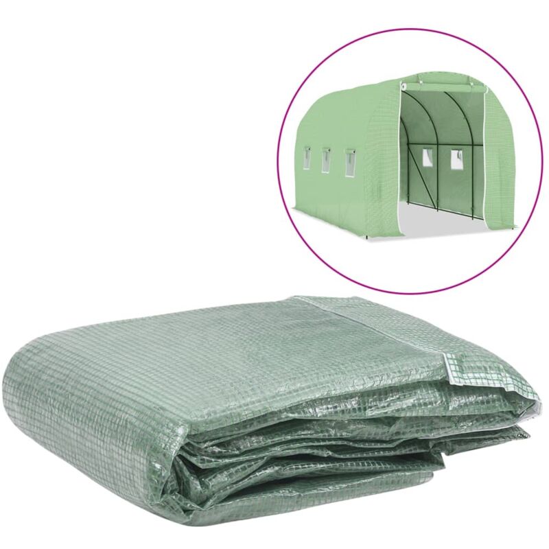 Design In - Couverture de remplacement de serre (6,86m²) 200x343x200cm Vert CFW28713