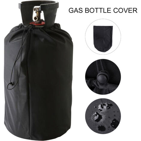 Couverture de Réservoir de Gaz Protectrice [210D Oxford, Imperméabilisé] avec Cordon de Serrage, 31x59cm, Noir - 2 Pièces