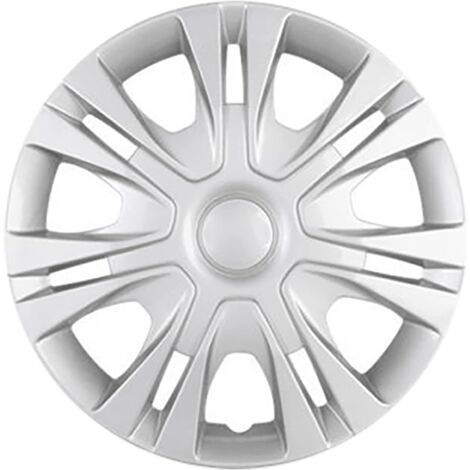 Couverture de Roue de Voiture. Accessoire de Voiture Couvre-Roues universels Enjoliveurs 15 Pouces Remplacement à Clipser (All Silver, 15 inches)