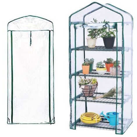 Couverture de serre Balcon Jardin Support de fleurs Maison chaude Couverture d'isolation Serre transparente Plastique Serre Housse de pluie-4 Couches Couverture (sans étagères), 6949158CM, 1pc