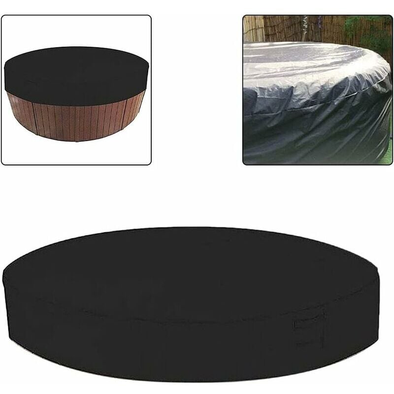 SNQ - Couverture de spa ronde, couverture de spa pliable étanche à l'humidité, extérieur housse ronde pour spa, couverture de protection étanche