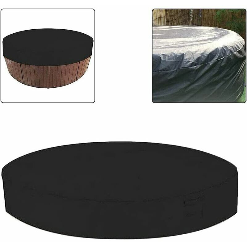 Rnemitery - Couverture de spa ronde, couverture de spa pliable étanche à l'humidité, extérieur housse ronde pour spa, couverture de protection