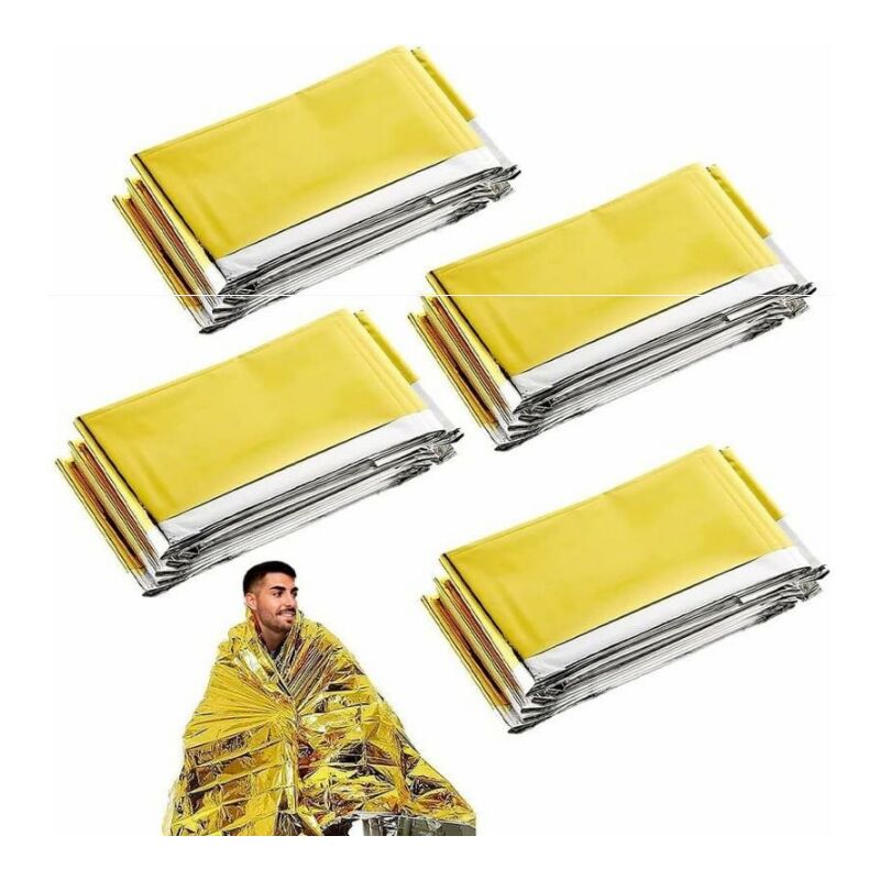 Shining House - Couverture de Survie Imperméable4, Couverture de Sauvetage Extérieure de Survie, Couverture Portable d'urgence, Couvertures