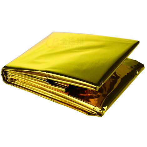 Couverture de Survie One Piece Couverture de Survie d'Urgence Camping Couverture de Survie Or/Argent Idéal pour le Marathon de Survie en Plein Air - 140x210cm